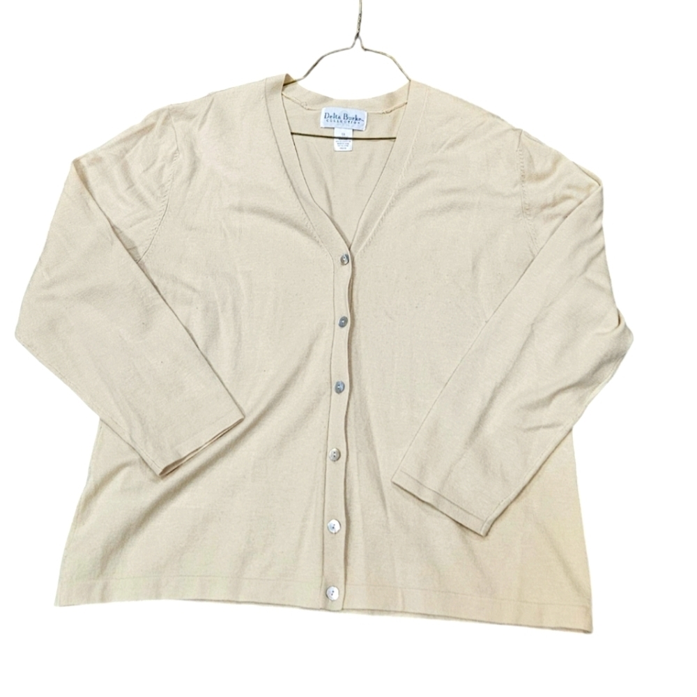 Delta Burke Collection Beige Cardigan/Sweater ,1X NWOT